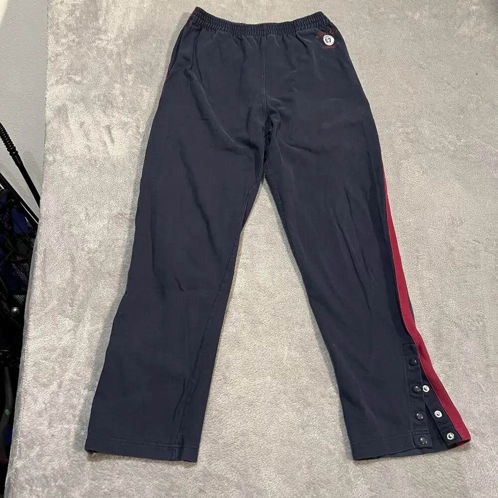 Vintage Polo Jeans Co Track Pants Mens Medium Navy Snap Stripe 90s
